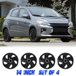 Gloss Black Universal 14" Wheel Covers Hubcaps Set Of Snap On For Steel. Fixed Price $43.99.
