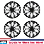 Hubcaps 16'' Wheel Covers Black White Lacquer Universal Rim. Fixed Price $50.99.