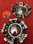 (2) Used Platinum By Ultra Gunmetal Custom Wheel Center Caps #89-9200HI. Fixed Price $84.05.