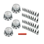 Rear Axle Wheel Cover Spike Screw-on Lug Nut Semi Truck Chrome 33 Mm. Fixed Price $84.26.