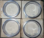 Nos Small Flaws Rally Wheel Trim Rings 14 X 6 Camaro Nova Pontiac GM#475019. Fixed Price $350.00.