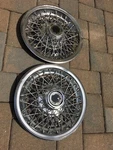 Vintage Wire Wheel Hubcaps General Motors Gm Chevy Olds Buick Pontiac 14". Fixed Price $49.00.
