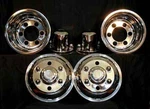 Chevy Gmc W3500 W4500 Wheel Simulators 16" Lug Cabover Bolt On Stainless Dualy. Fixed Price $349.00.