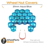 Aqua Blue Wheel Nut Bolt Covers 21MM GEN2 For Mitsubishi Cordia 82-90. Fixed Price $6.12.