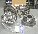 (51016) Set Of Lug Stainless Wheel Simulators 14 Ford Transit Dually. Fixed Price $274.99.