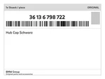 Genuine Bmw Hub Cap Schwarz 36-13-6-798-722 New. Fixed Price $18.51.