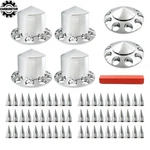 33MM Precision Front & Rear Truck Wheel Axle Covers Spiked Chrome Hub Kit. Fixed Price $115.00.