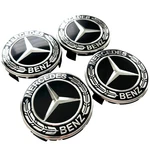 4X Black Center Chrome Star Wheel Caps Hub Cover 3 Ich Nlogo For Mercedes. Fixed Price $23.90.