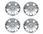 Hub Cap Universal Wheel Cover Abs Skins 14" Silver -set Of. Fixed Price $50.99.