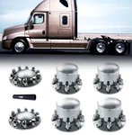 Wheel Cover Set 33MM Chrome Front Rear Lug Nut Caps Semi Trucks Torque TR082. Fixed Price $209.99.
