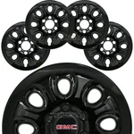 Set Of 4 Gmc 1500 6 Lug 17" Black Wheel Skins Rim Simulators Hub Caps Covers. Fixed Price $83.99.