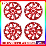 17" 4PCS Red White Wheel Rim Covers Snap On Hub Caps Fits R17 Tire & Steel. Fixed Price $47.99.
