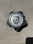 Porsche Tequipment One Piece Silver Wheel Center Cap PA6-M30 Italy Made. Fixed Price $20.00.