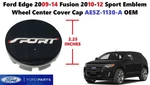 Ford Edge 2009-14 Fusion 2010-12 Sport Emblem Wheel Center Cover Cap AE5Z-1130-A. Fixed Price $12.00.