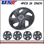 16" Hubcaps Universal Wheel Covers With Retention Rings Snap Matte Black. Fixed Price $49.99.