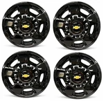 Set Of 4 Black Wheel Skins Hubcaps 17" Covers For 2011-18 Silverado 2500HD. Fixed Price $64.95.