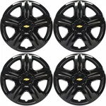 Chevrolet 16" 5 Spoke Gloss Black Hubcaps / Wheel Covers # 431-16BLK + Logo. Fixed Price $120.00.