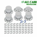 6 Pack Chrome Flat Top Hub Kit 33 Mm Lug Nut Wheel Axle Covers Semi Truck. Fixed Price $123.32.